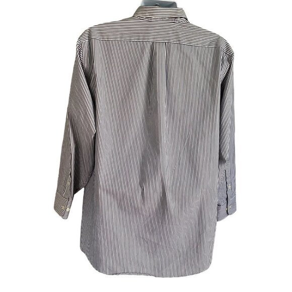 Geoffrey Beene Pinpoint Oxford Wrinkle Free Grey White Button Down Shirt Neck 17 - Picture 3 of 8